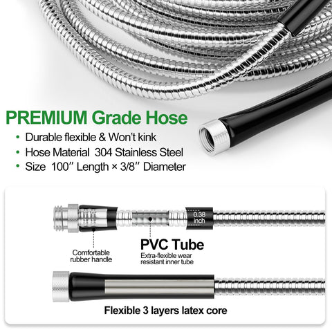 SPECILITE rubber gaskets at hose ends help prevent leaks.