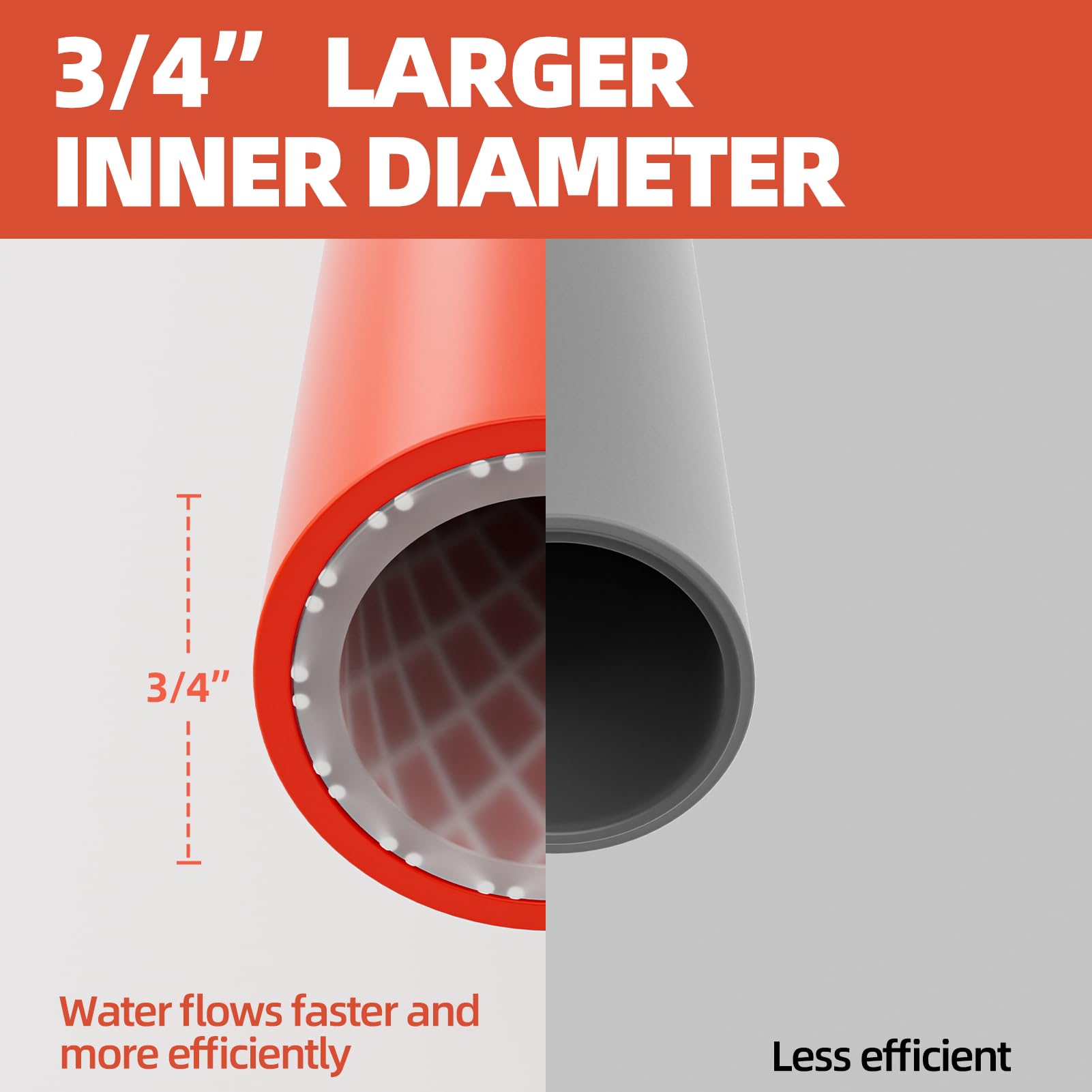SPECILITE short-leader-hose-5ft-red brass fittings close-up for reliable water delivery.