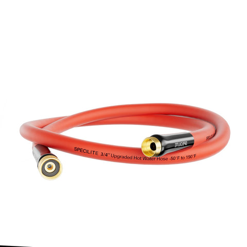 SPECILITE short-leader-hose-5ft-red connection to outdoor faucet for easy watering.