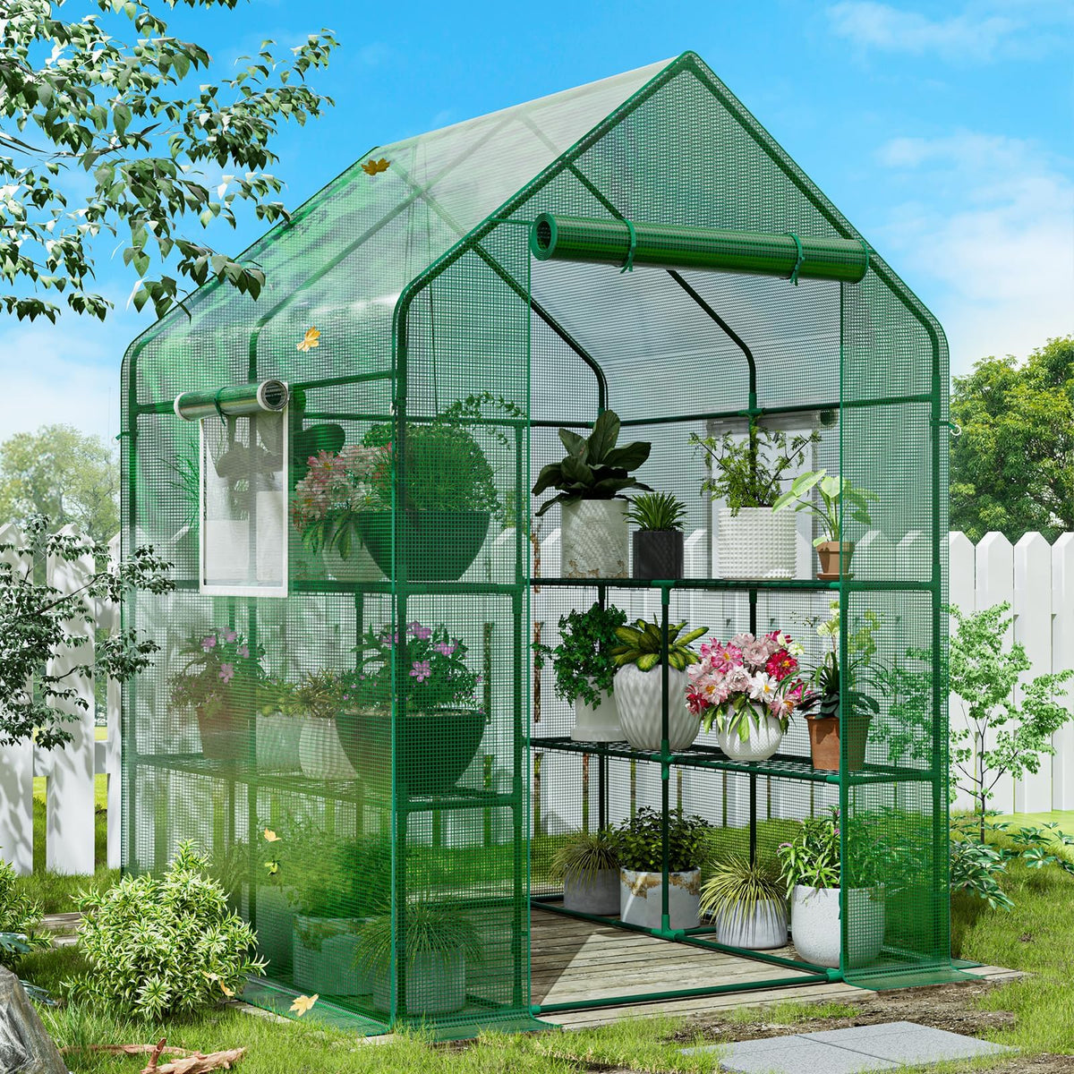 SPECILITE walk-in greenhouse exterior view highlighting ample interior space for up to 24 pots.