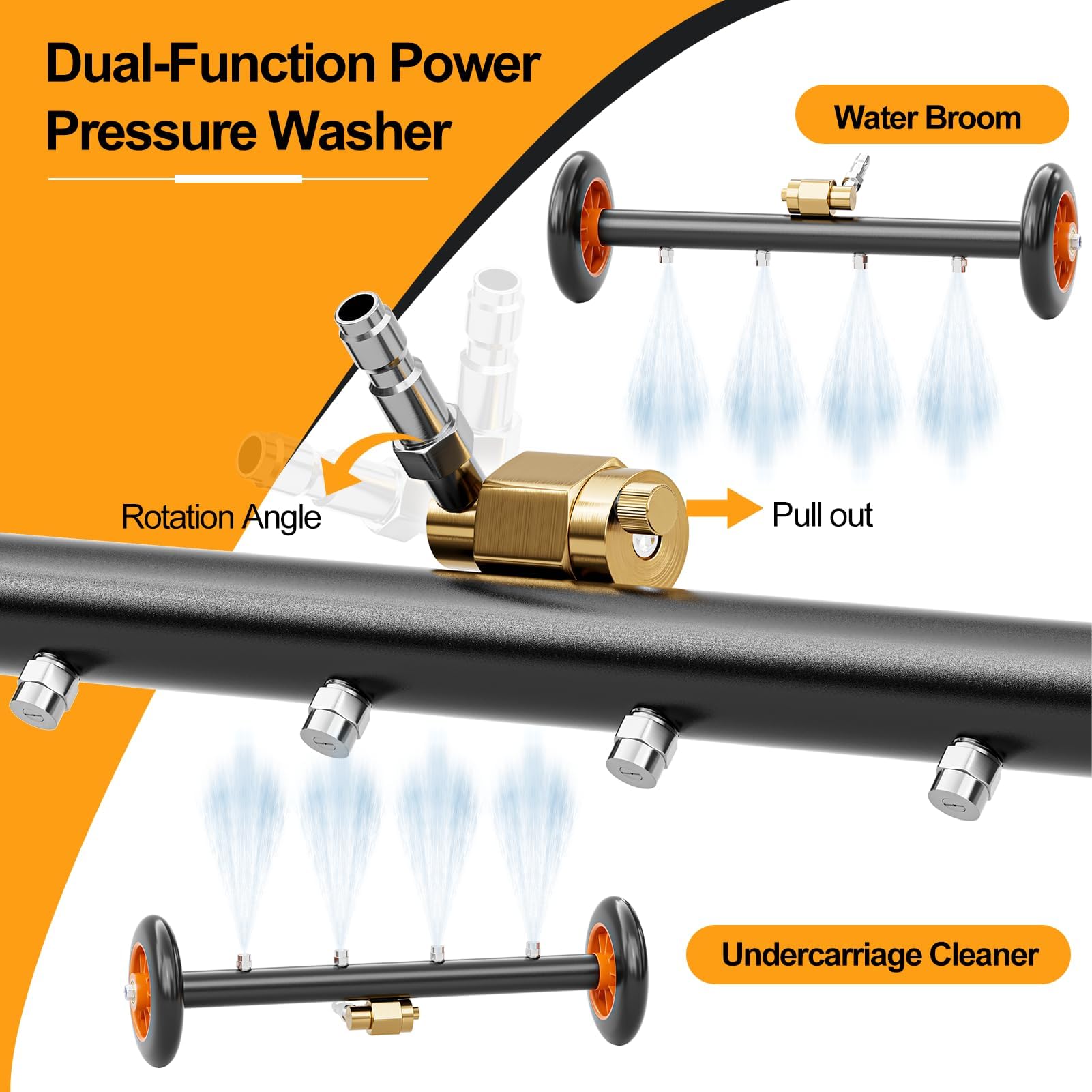 SPECILITE water broom extension wands for quick car washing