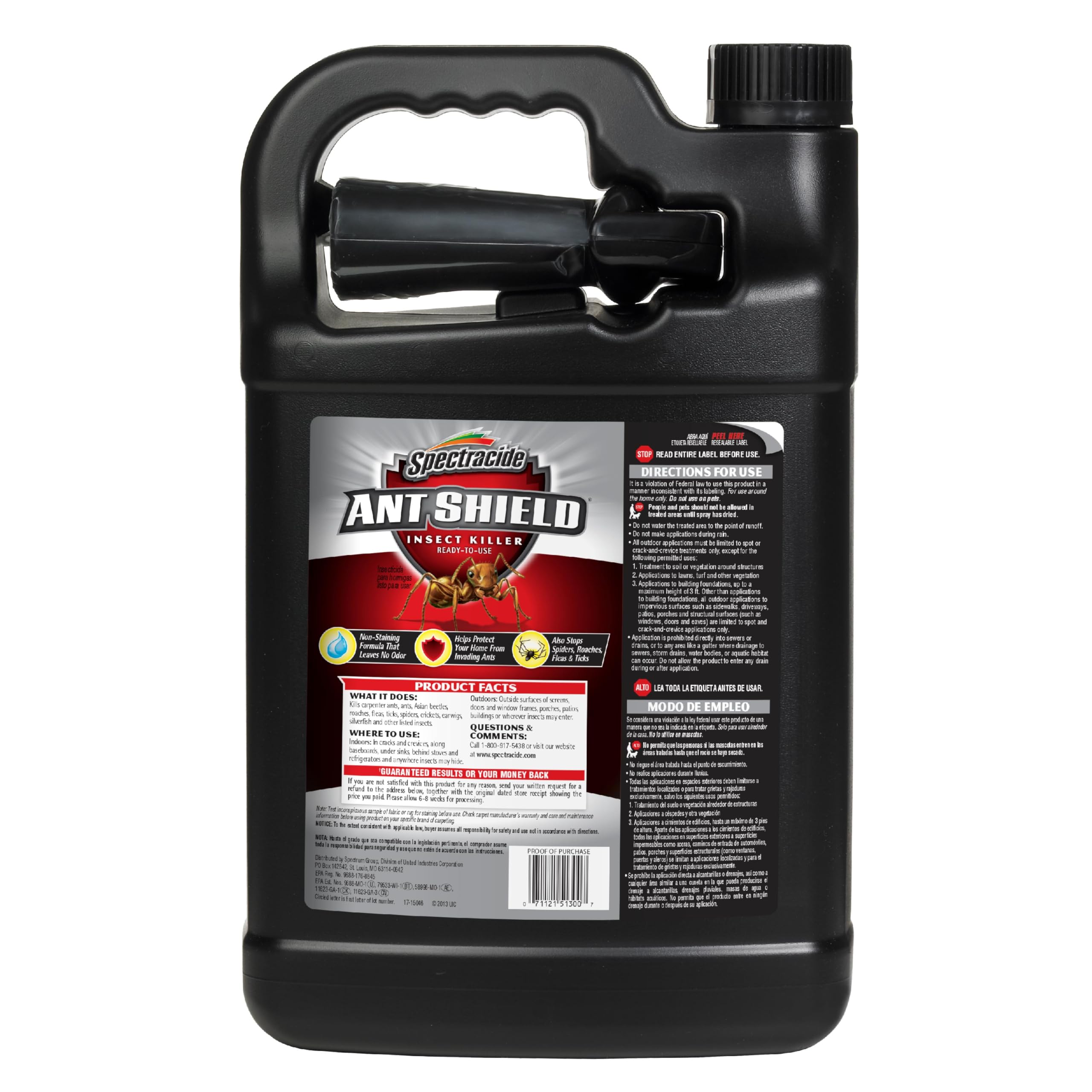 Spectracide Ant Shield kills over 20 ant species on contact.