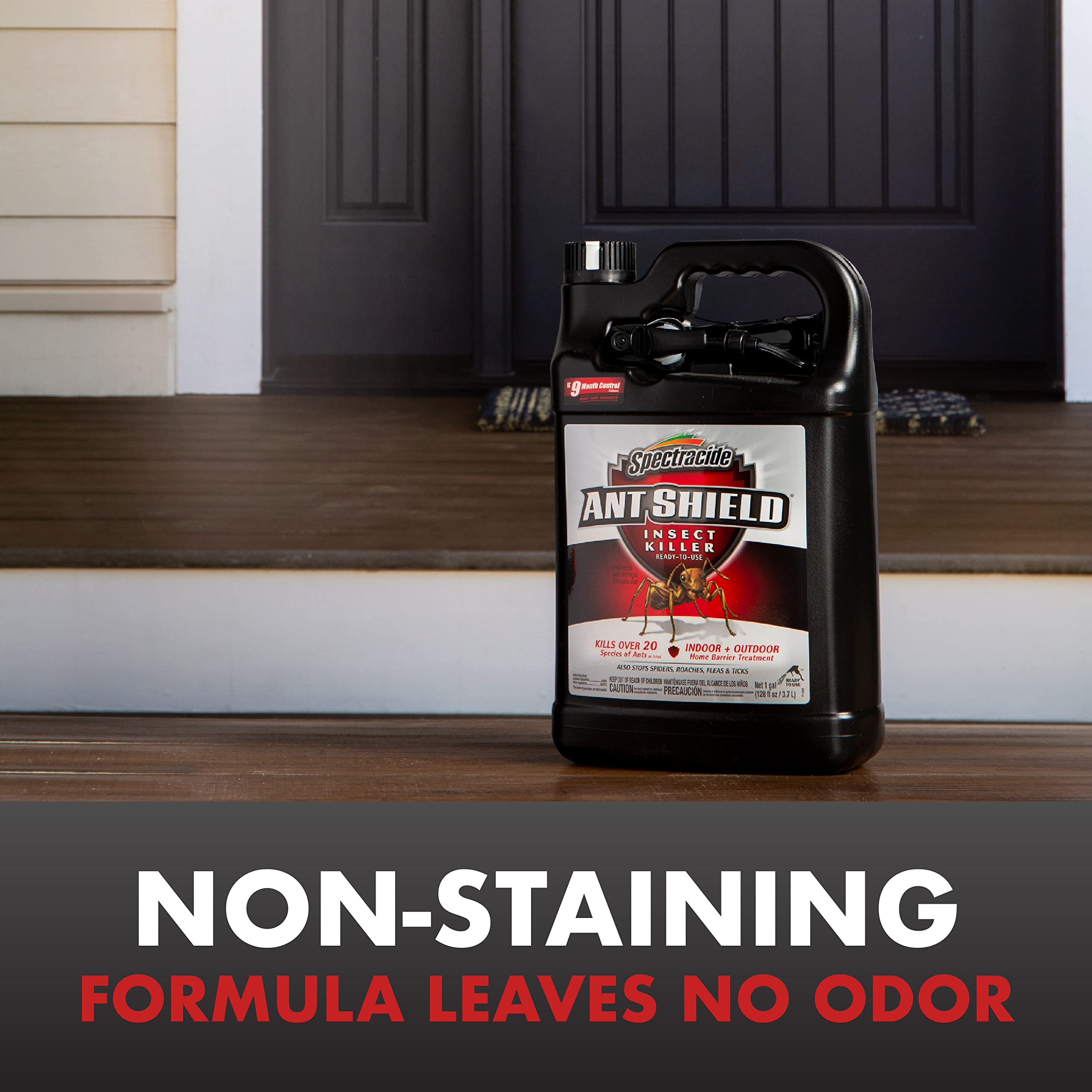 Spectracide Ant Shield odor-free formula keeps indoor spaces calm.