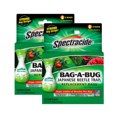 Spectracide Bag-A-Bug replacement bags in a 6-pack ready for beetle trapping.