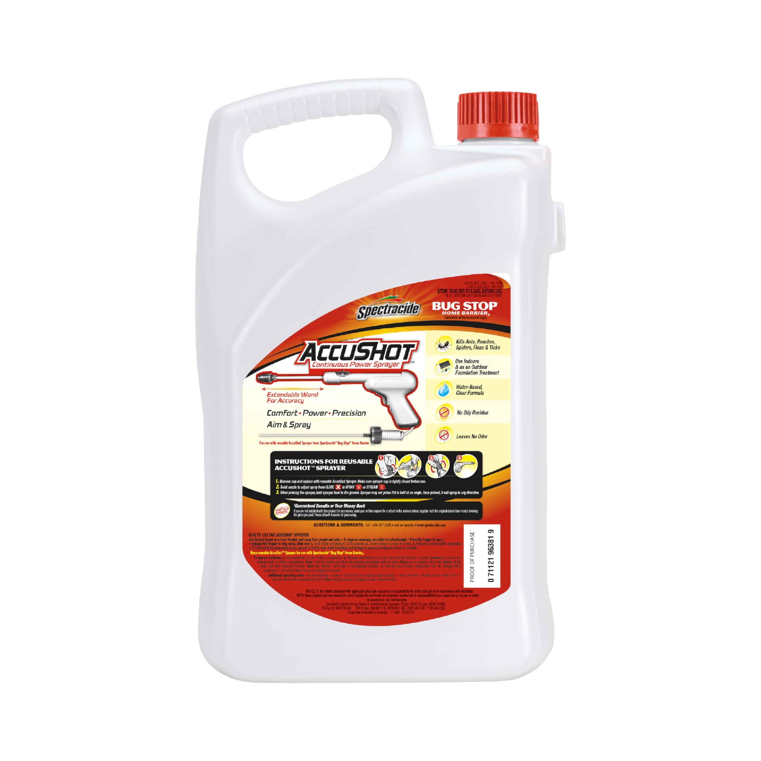Spectracide AccuShot sprayer with extendable wand enabling precise spraying.