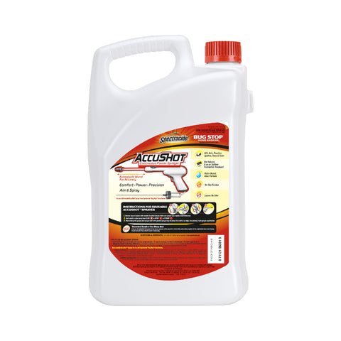 Spectracide AccuShot sprayer with extendable wand enabling precise spraying.