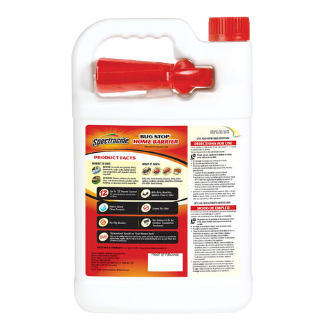 Clear, water-based formula leaves no odor with Spectracide Bug Stop Home Barrier.