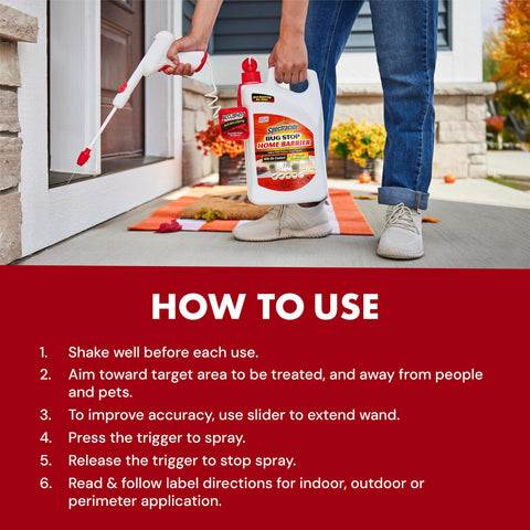 Outdoor foundation surfaces treated with Spectracide Bug Stop Home Barrier.