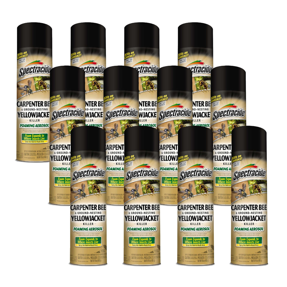 Spectracide Carpenter Bee Foaming Aerosol can treats nesting tunnels quickly in outdoor spaces.