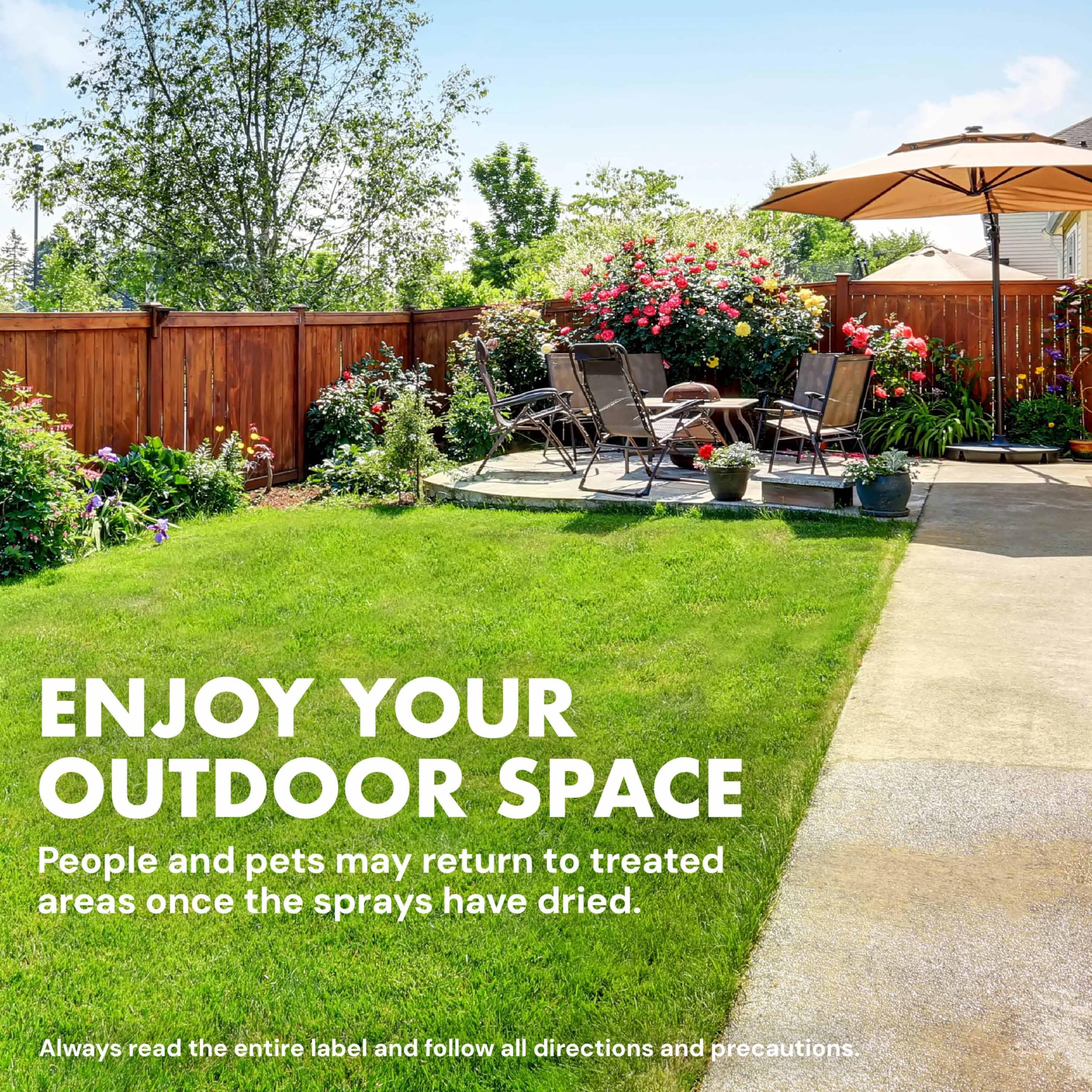Spectracide weather-friendly formula for warm sunny days above 60°F.