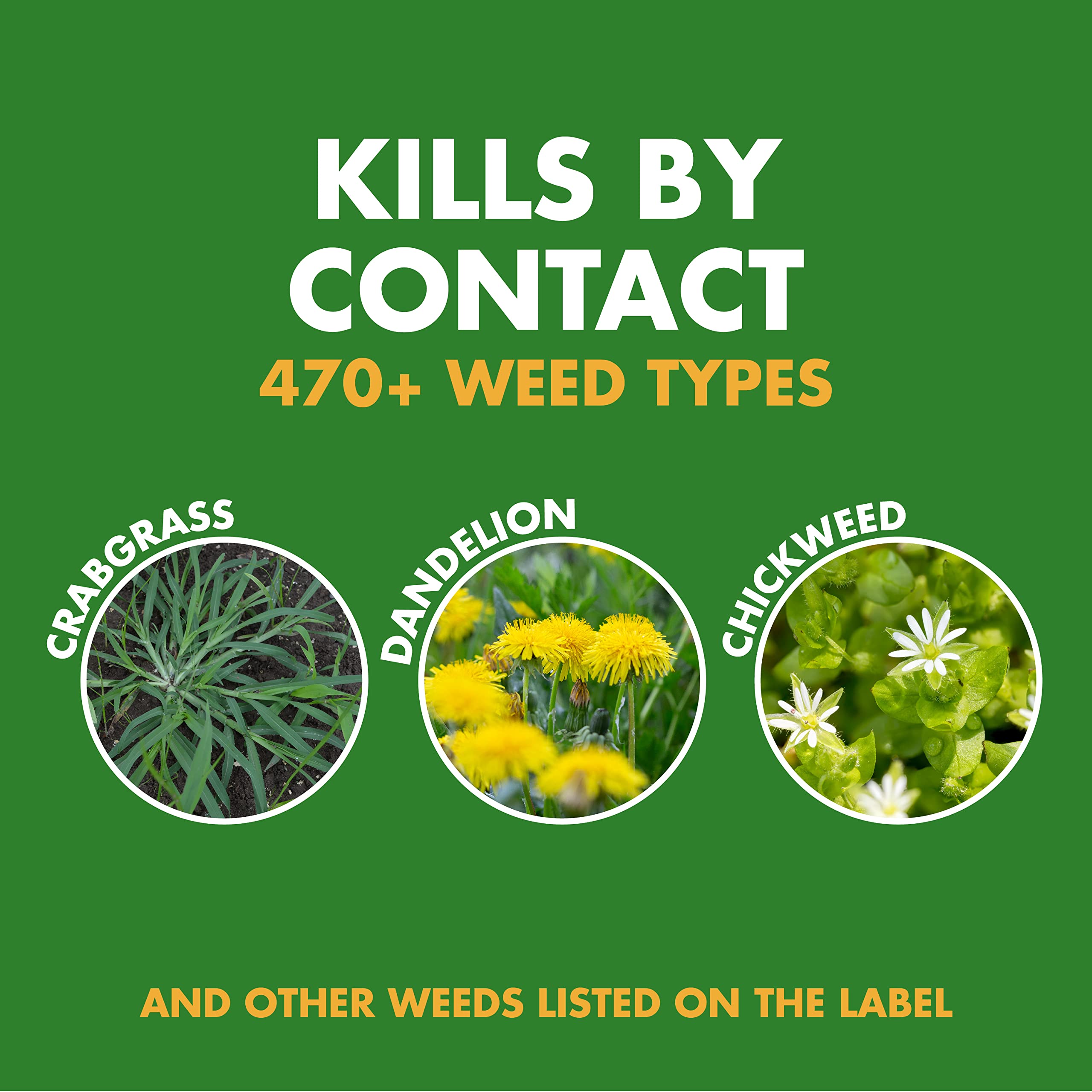 Spectracide Crabgrass Killer application highlights fast weed kill near turf edges.