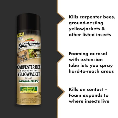 Spectracide extension tube directs spray into hard-to-reach nest areas.