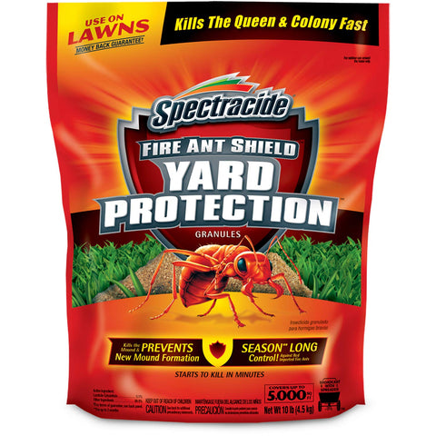 Spectracide Fire Ant Shield granules for outdoor lawn protection and quick mound kill