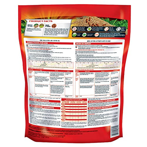 Spectracide Fire Ant Shield spreader use helps even application.