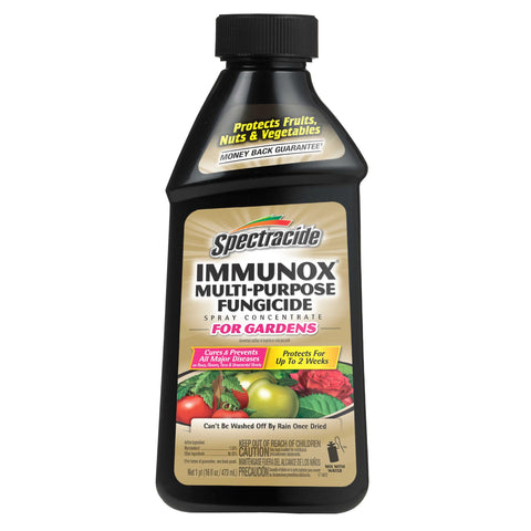 Spectracide Immunox bottle front view for garden disease protection and easy application.