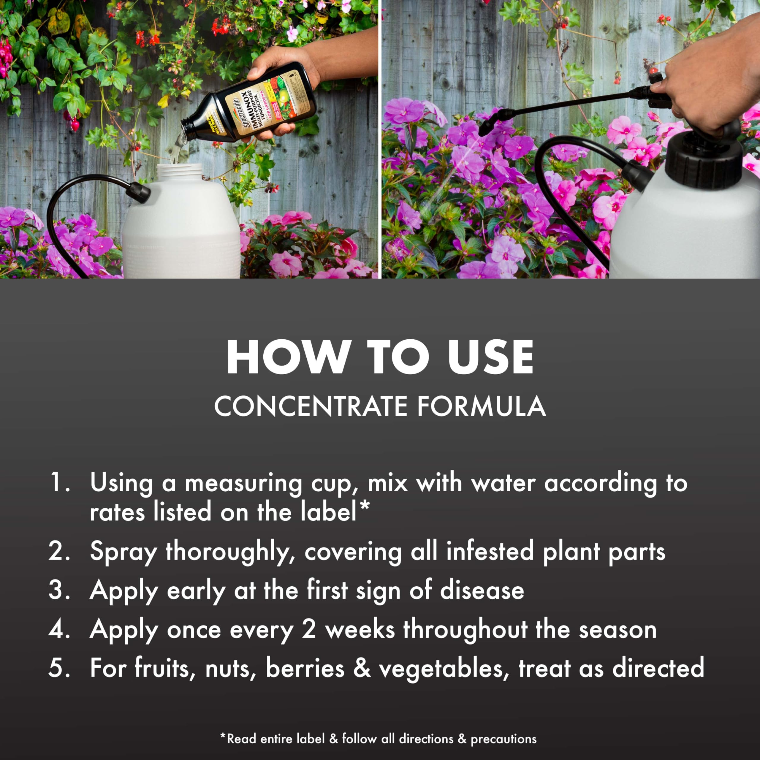 Spectracide Immunox used on fruits and vegetables to guard against diseases.