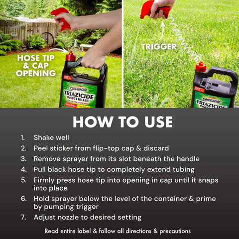Spectracide Insect Killer in a flower bed to reduce pests.
