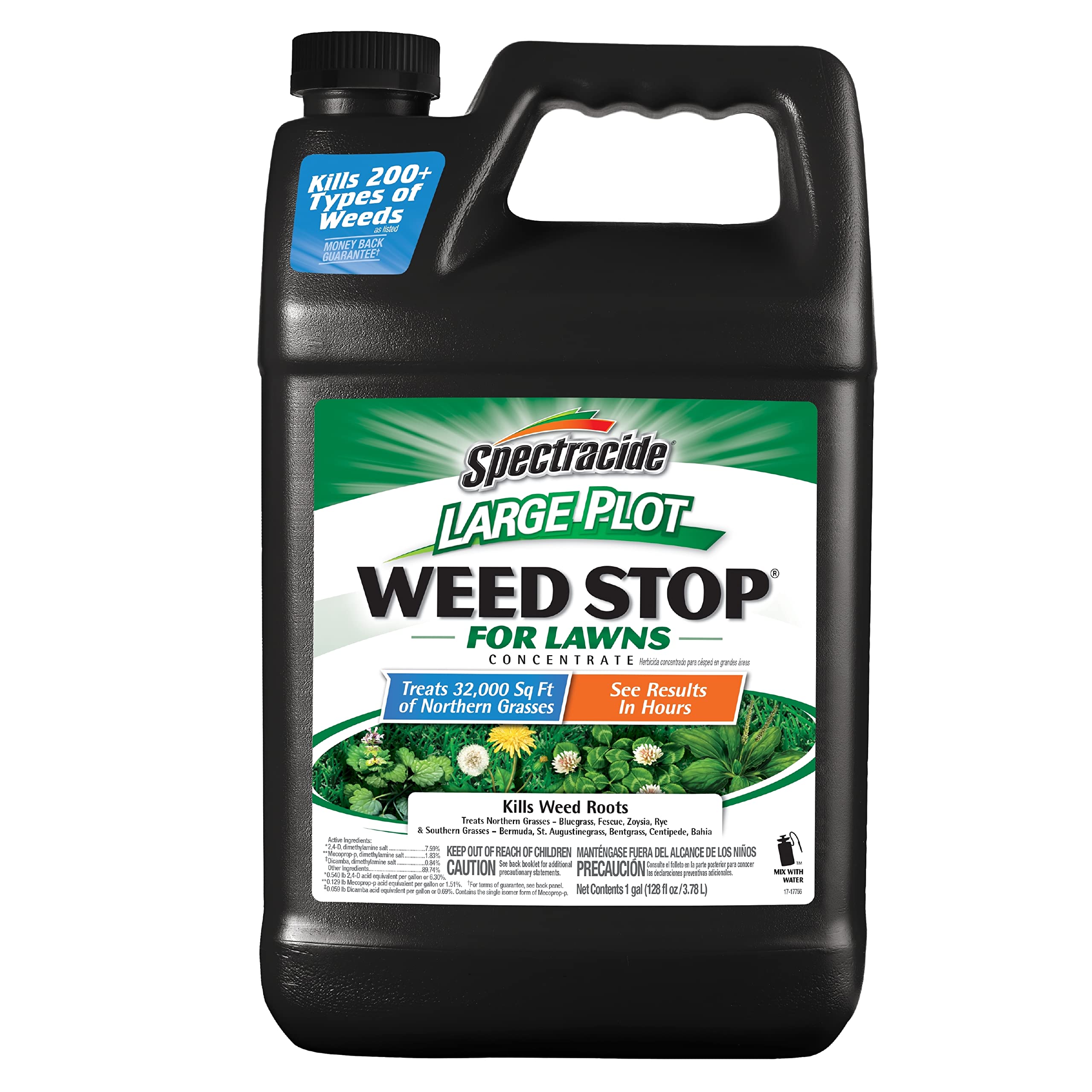 Spectracide Large Plot Weed Stop bottle for easy lawn treatment.