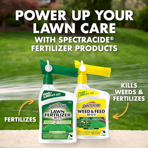 Spectracide Lawn Fertilizer supports green growth for a fuller lawn.