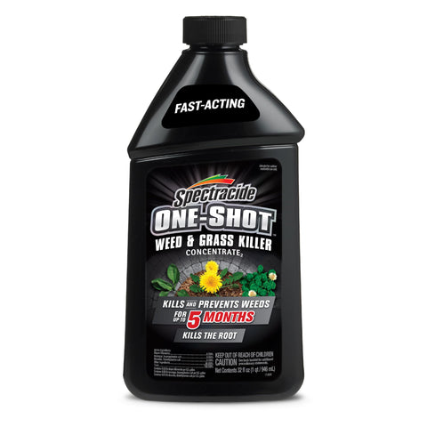 Spectracide One-Shot bottle ready for fast weed control on walkways.