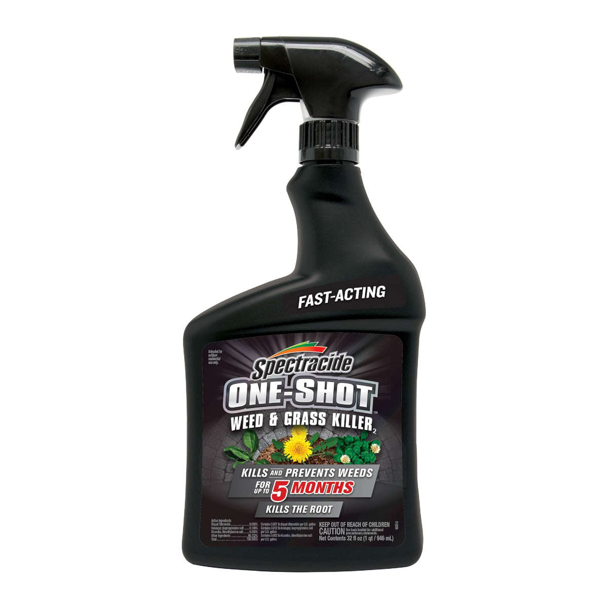 Spectracide One-Shot Weed Killer bottle ready to use for fast weed control.