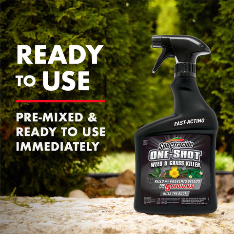 Spectracide One-Shot Weed Killer covers driveway areas for broader weed control.