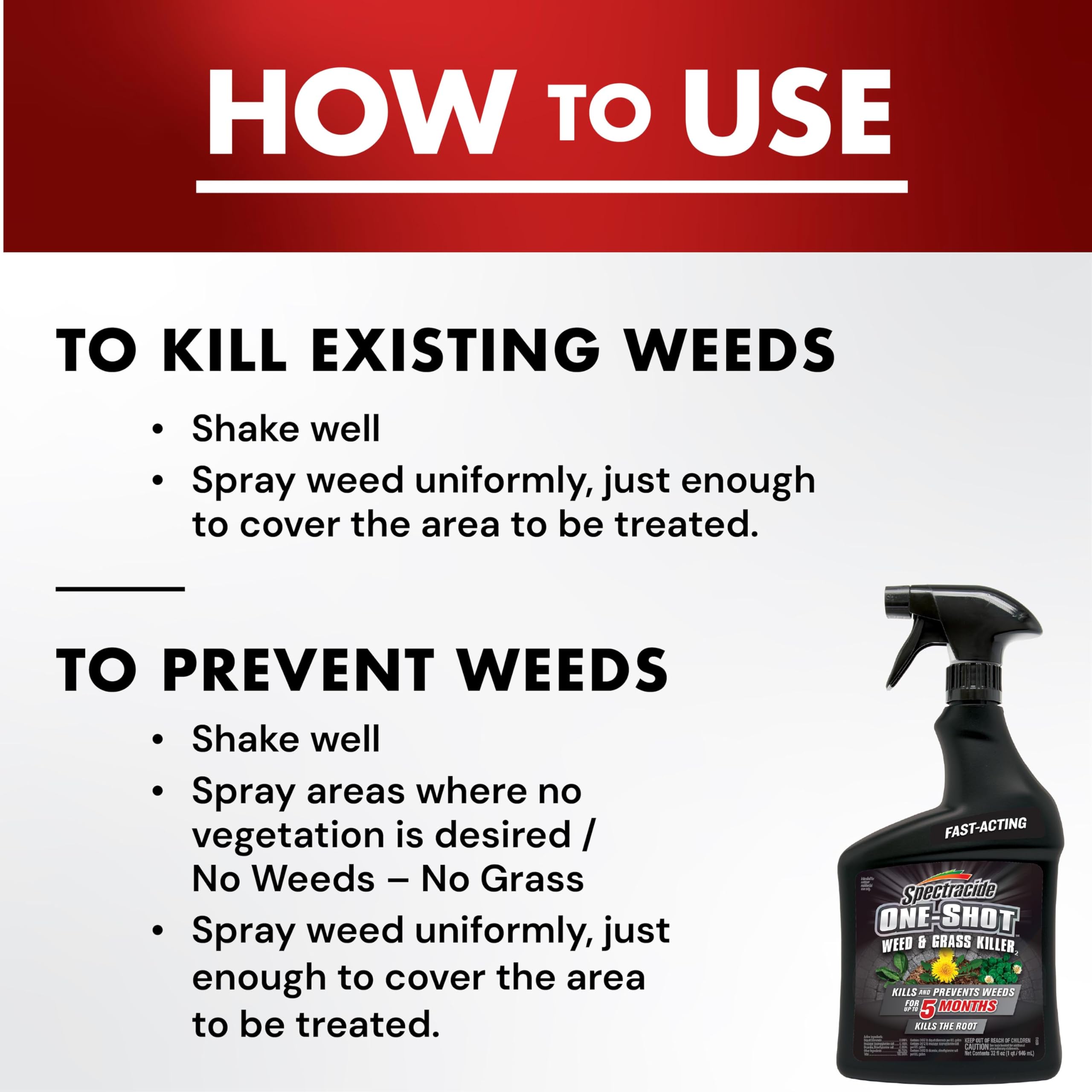 Spectracide One-Shot Weed Killer comes ready-to-use without mixing.