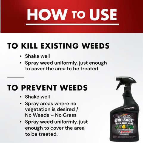 Spectracide One-Shot Weed Killer comes ready-to-use without mixing.
