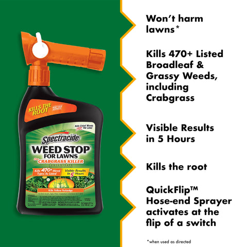 Spectracide QuickFlip hose-end sprayer enables easy, on-demand lawn treatment.