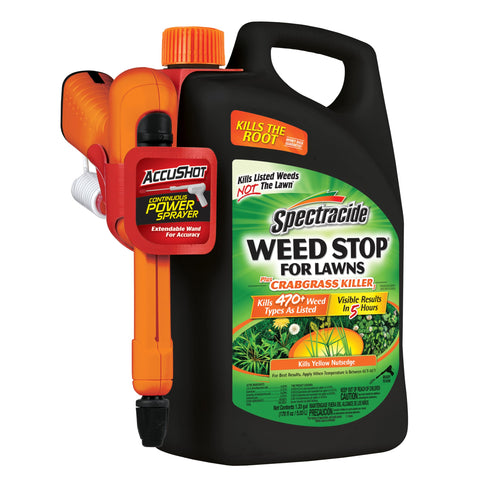 1.33 gallon bottle provides practical lawn weed treatment.
