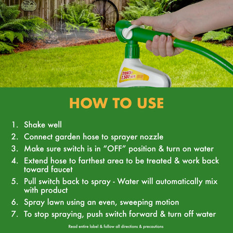 Spectracide QuickFlip spray nozzle setup on a hose connection