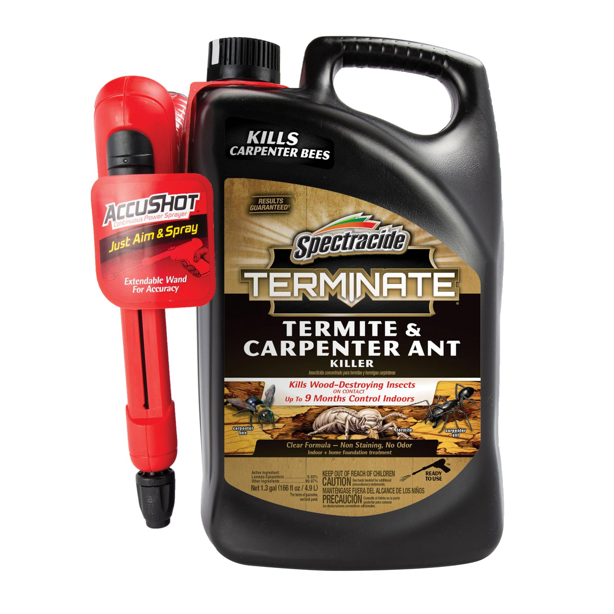 Spectracide Terminate accushot sprayer for precise indoor pest control around foundations.