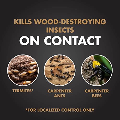 Spectracide Terminate termite killer bottle targets termites on contact with minimal effort.