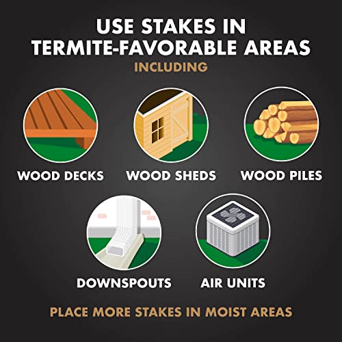 Ground installation of Spectracide Terminate stakes near home