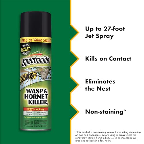 Spectracide Wasp & Hornet Killer eliminates nests where insects live.