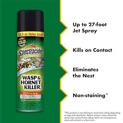 Spectracide Wasp & Hornet Killer eliminates nests where insects live.