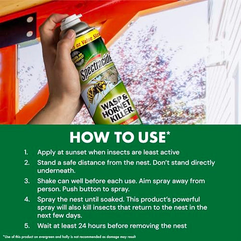 Spectracide Wasp & Hornet Killer outdoor use only for safe application.