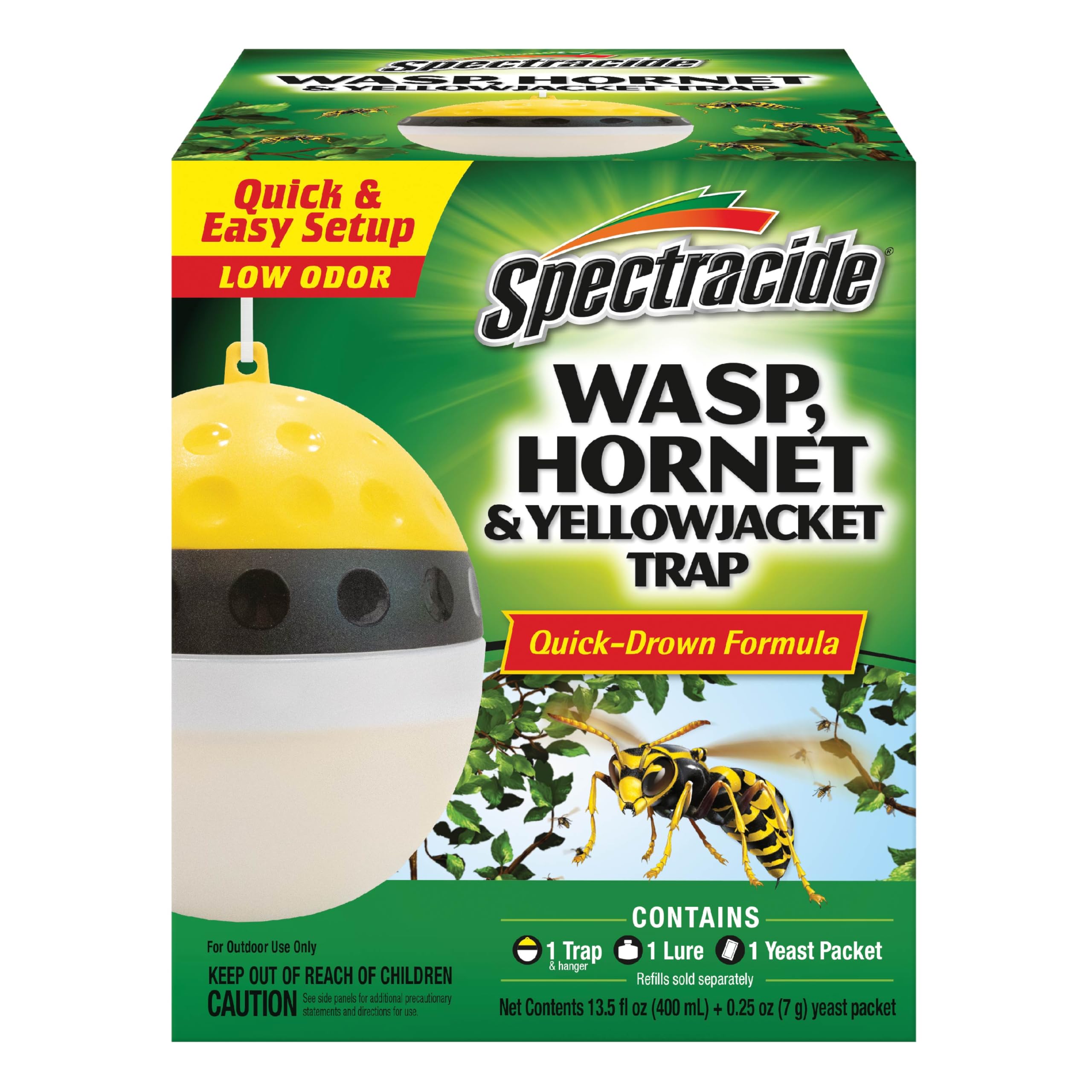 Spectracide Wasp Trap with quick-drown formula attracting pests quickly