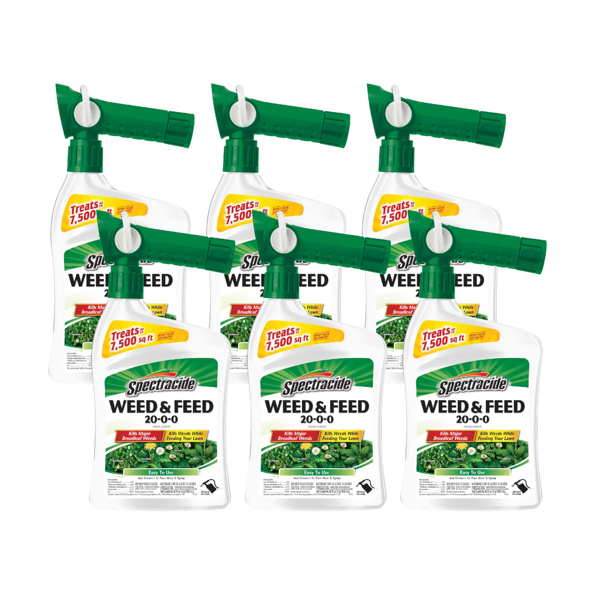 Spectracide Weed and Feed bottle with QuickFlip sprayer for easy lawn treatment