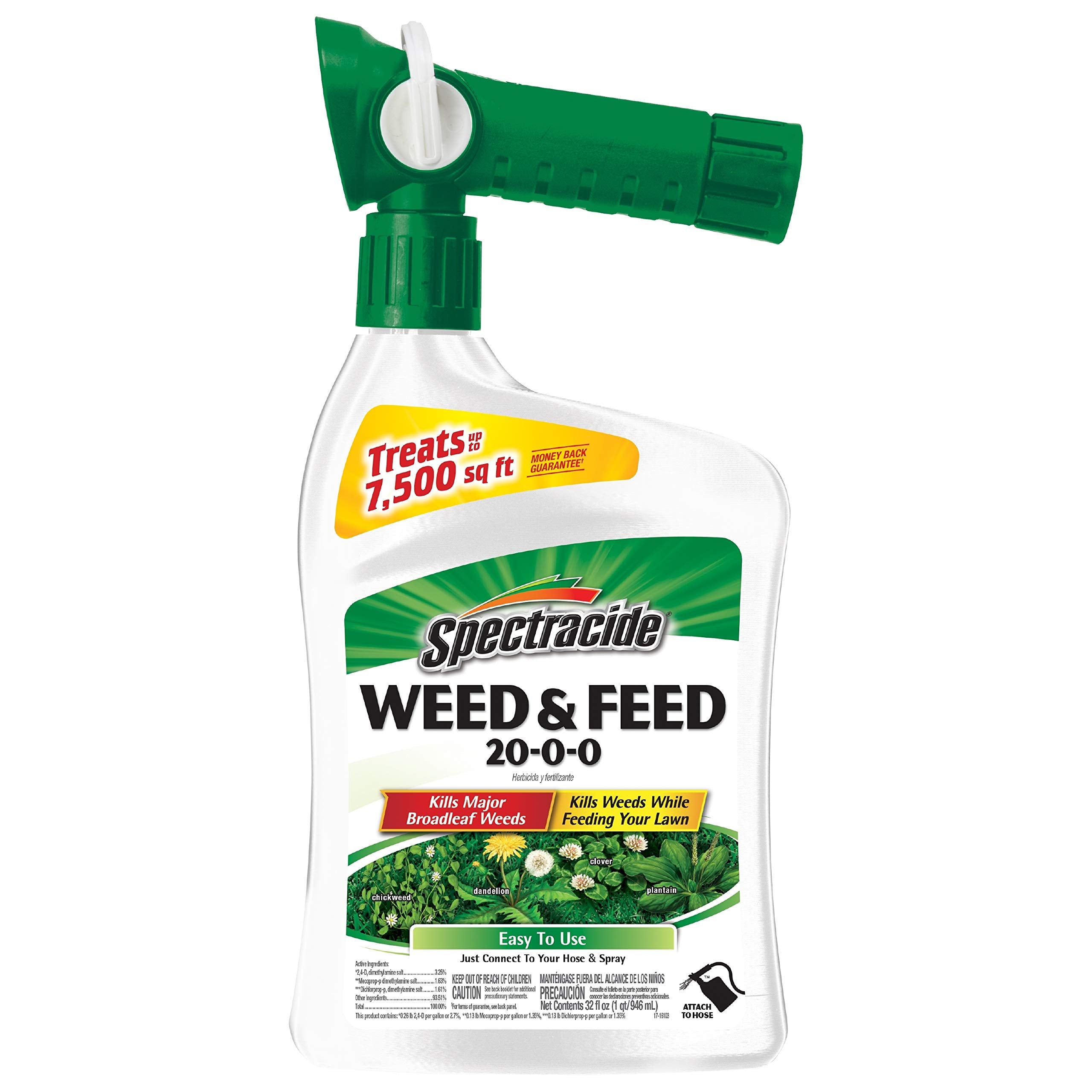 Spectracide Weed and Feed bottle ready-to-spray for easy lawn treatment.