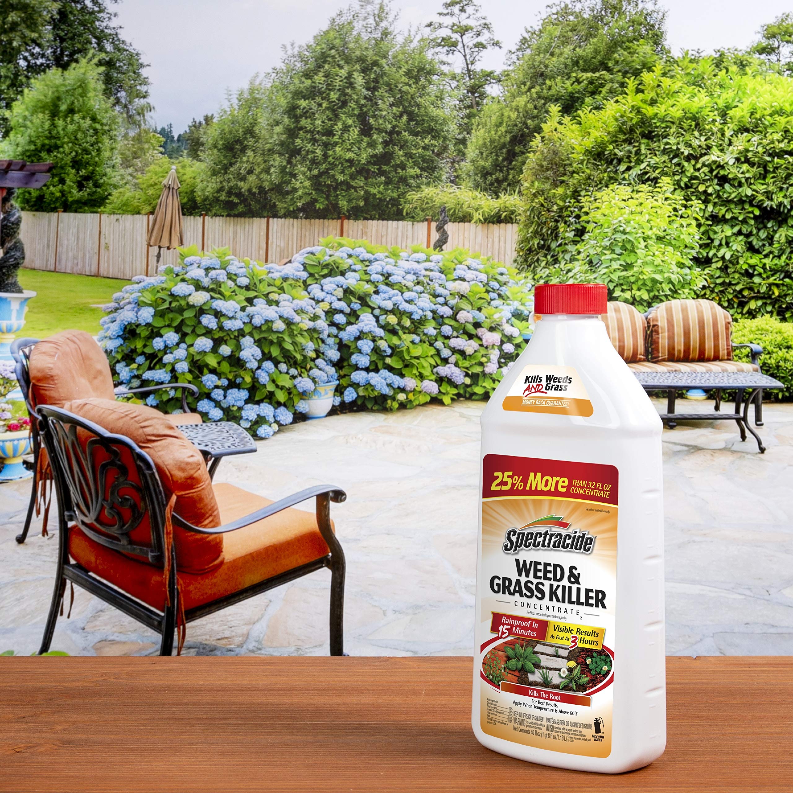 Spectracide Weed Killer Concentrate 40oz label with instructions for safe use.