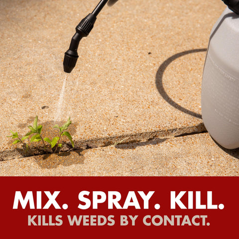 Spectracide Weed Killer concentrate protecting nearby plants during treatment
