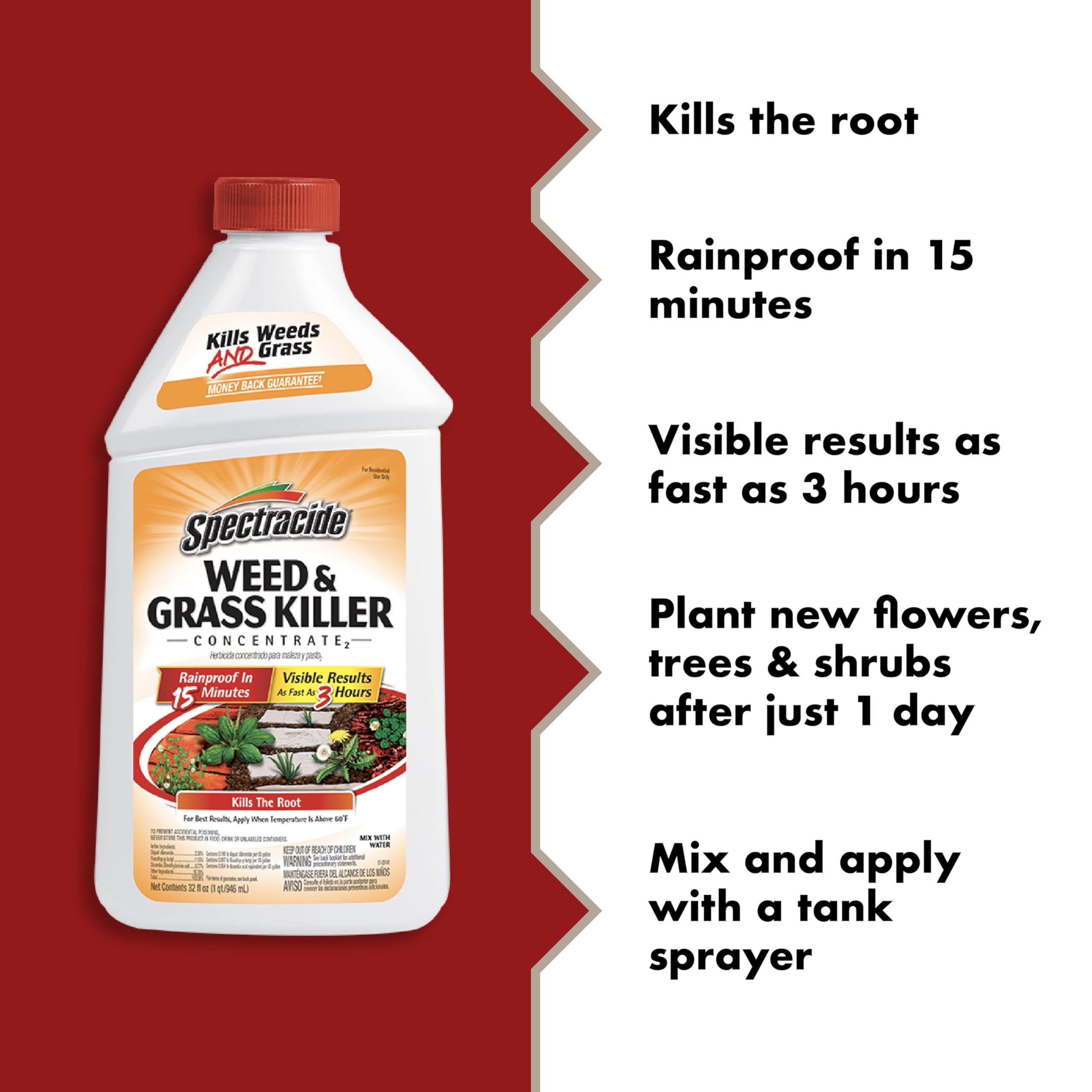 Spectracide Weed Killer concentrate being sprayed on a walkway