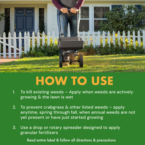 Spectracide Weed Stop prevents crabgrass as seeds germinate in spring.