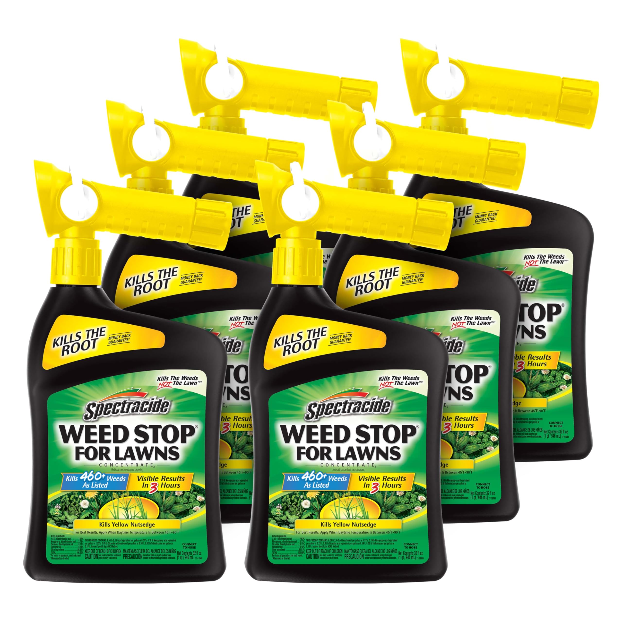 Spectracide Weed Stop for Lawns bottle front showing ready-to-use weed control