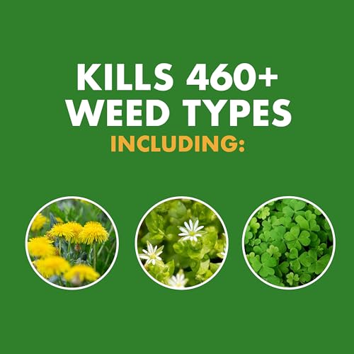 Spectracide Weed Stop for Lawns broadleaf weeds illustration highlights targeted control.