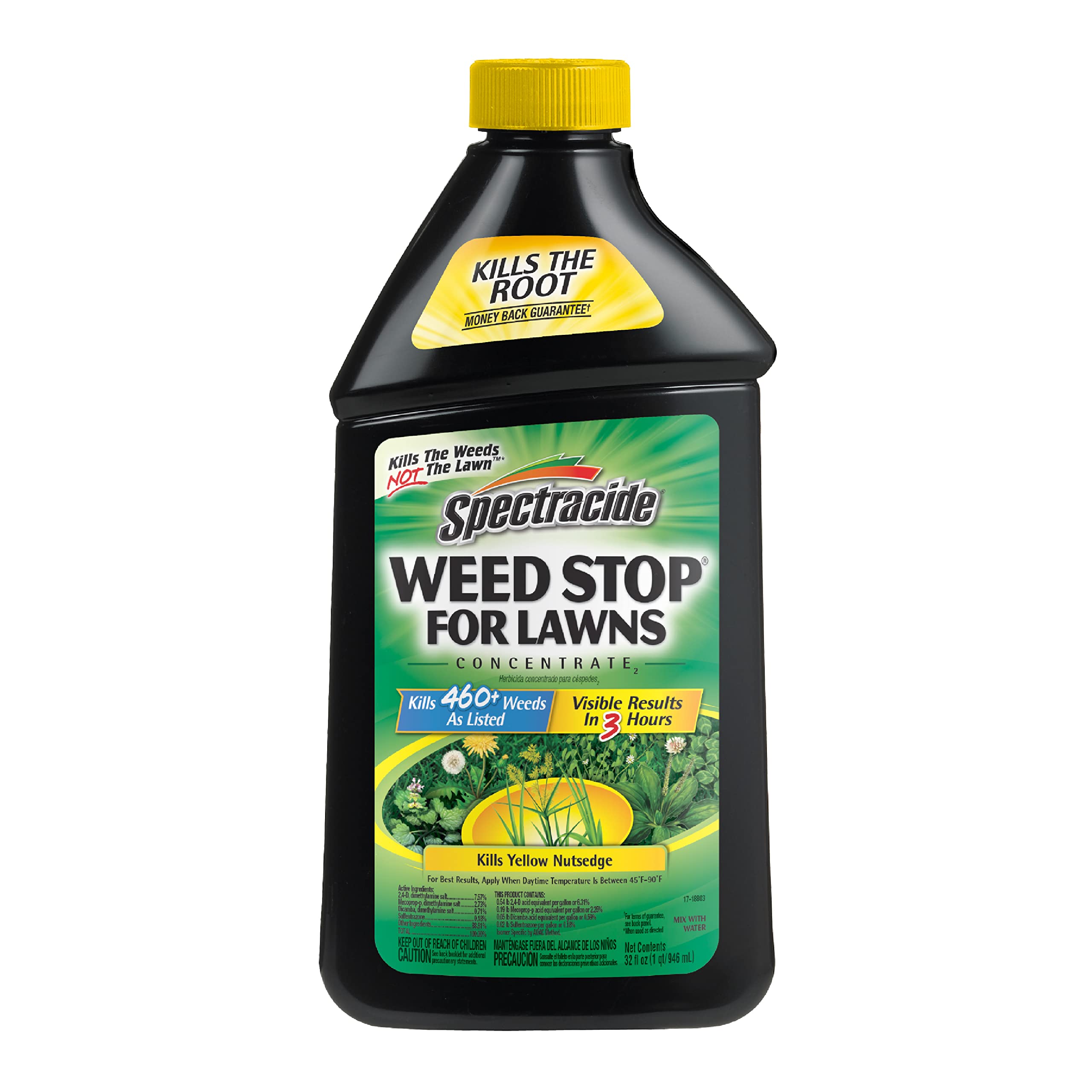 Spectracide Weed Stop For Lawns Concentrate2 bottle pouring to start weed control.
