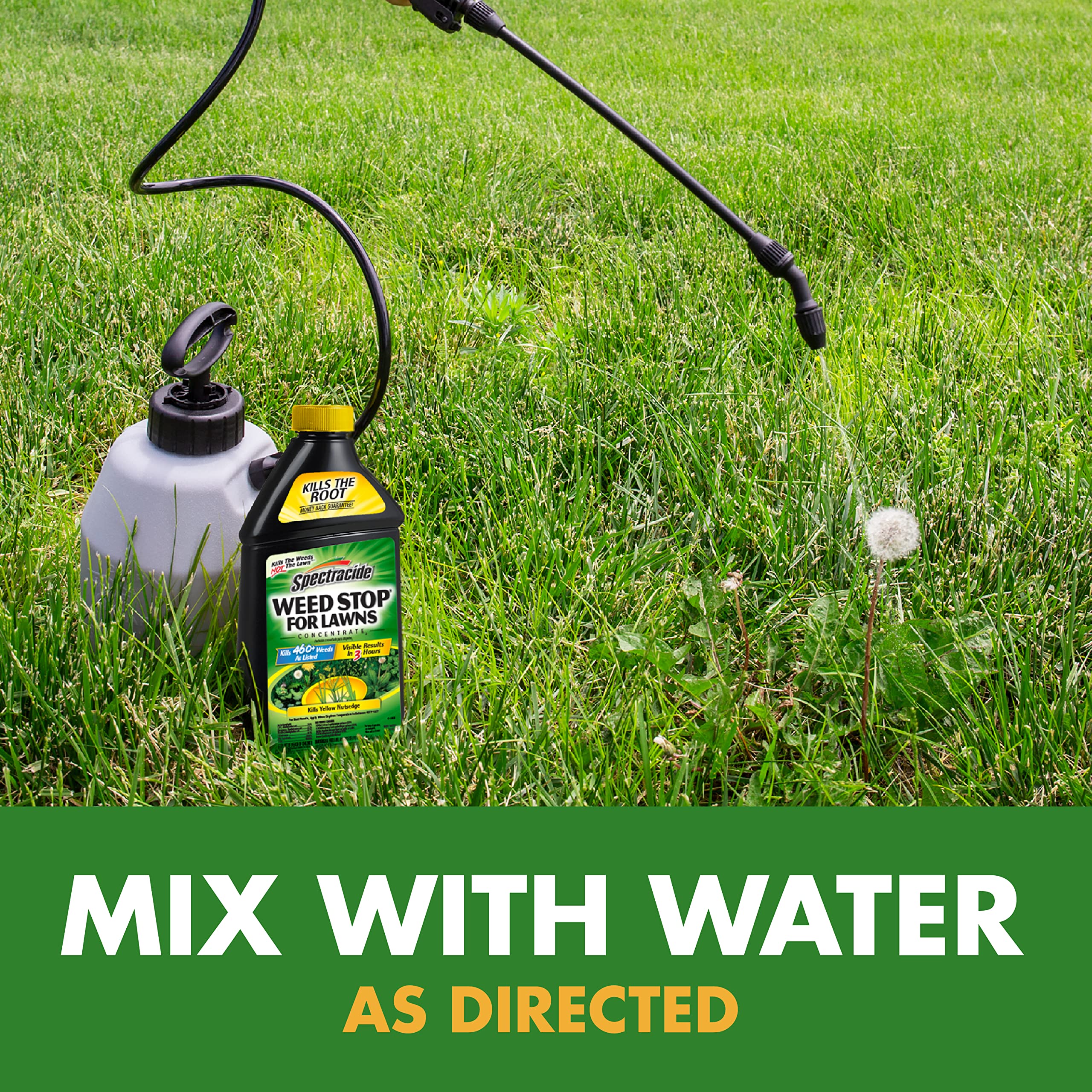 Spectracide Weed Stop For Lawns Concentrate2 delivers visible results in hours.