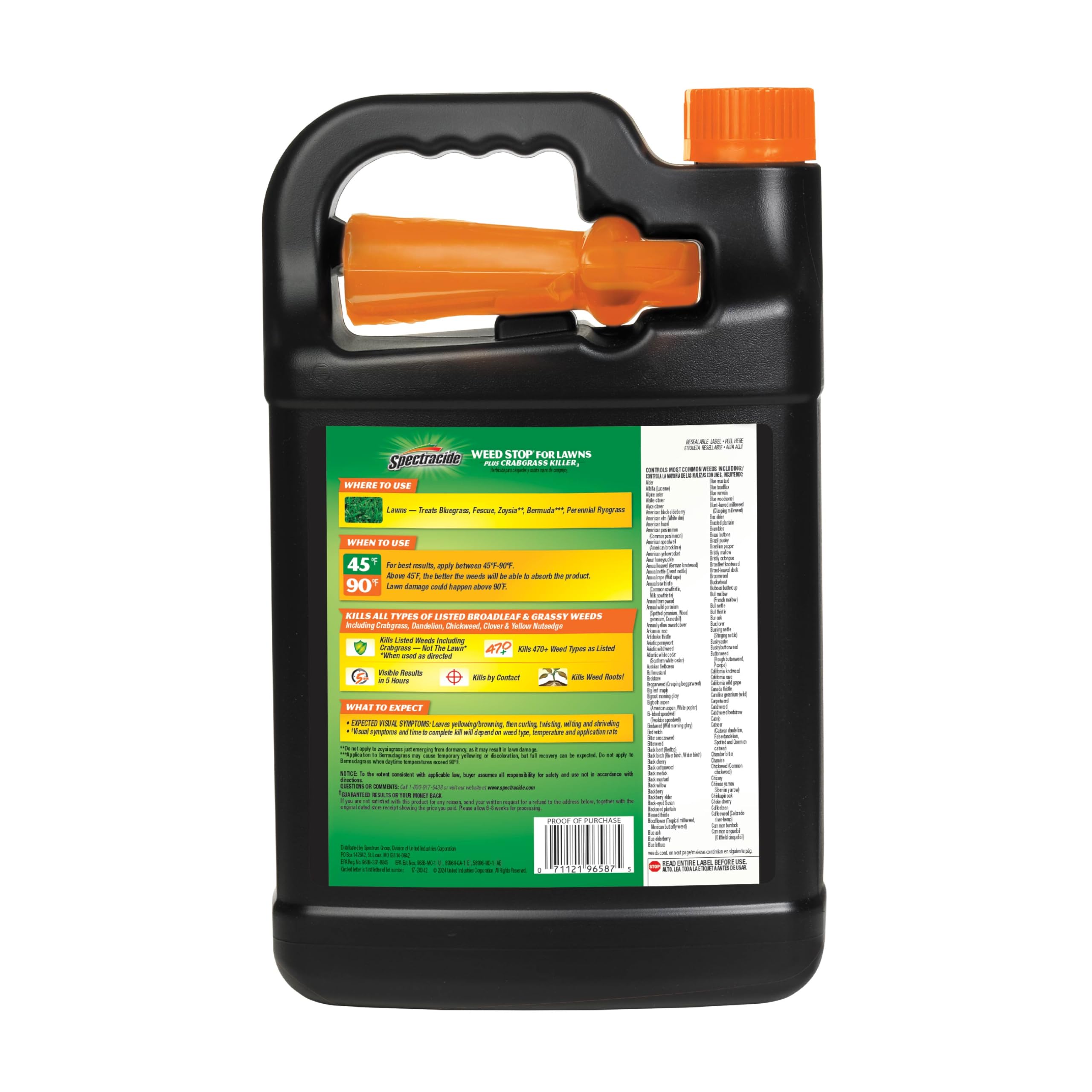 Spectracide Weed Stop packaging front communicates ready to use convenience