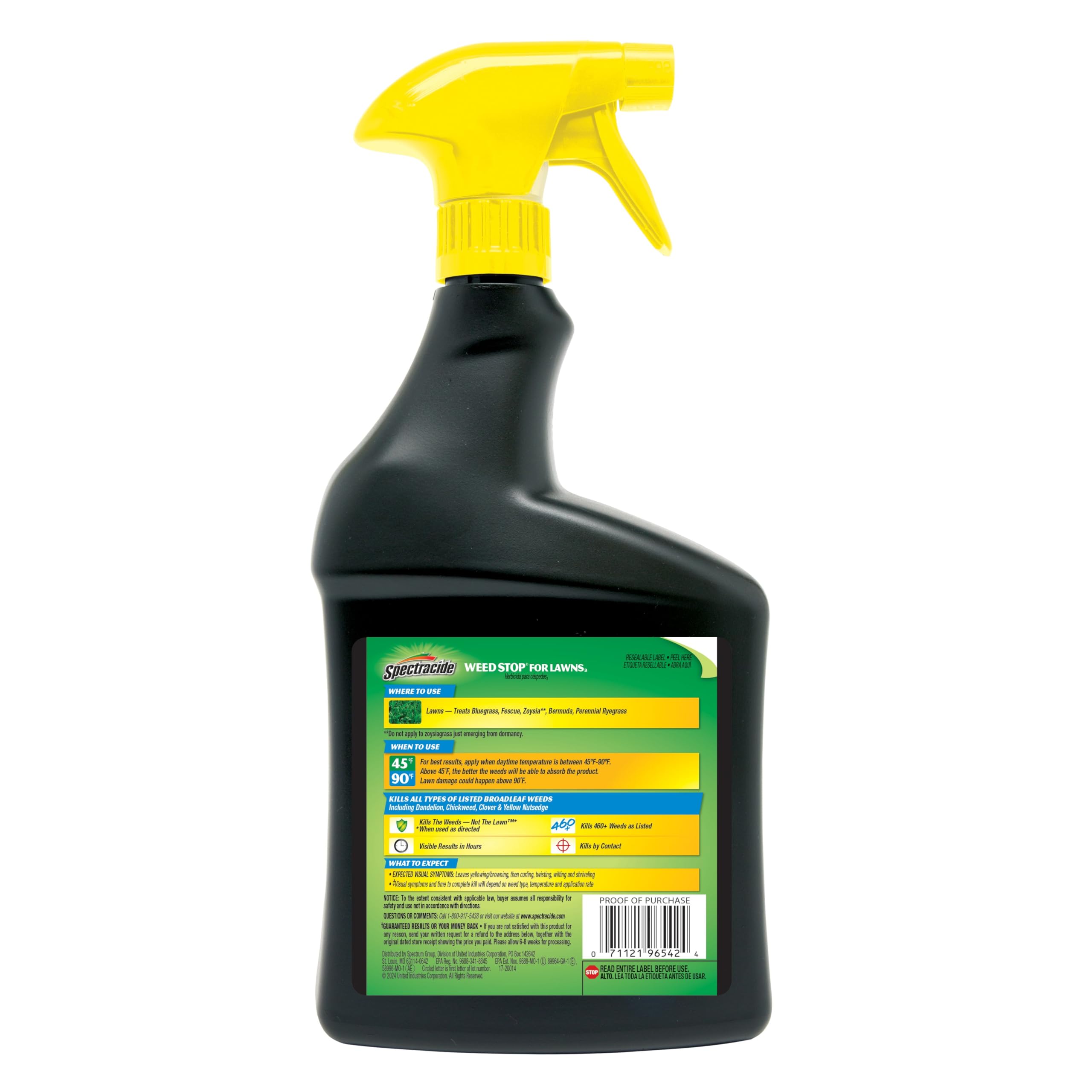 Spectracide Weed Stop for Lawns yellow nutsedge control near garden beds.